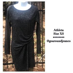 ATHLETA Solitude Shirt Dress Black Gray Size XS